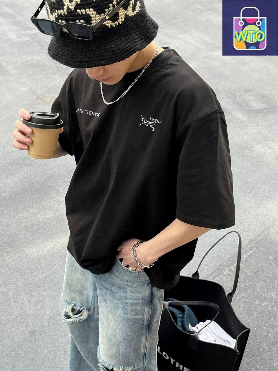 ARC TERYX アークタリクス 最新モデルのロゴアルファベットプリント 男女兼用カップル向けショートスリーブ T シャツ