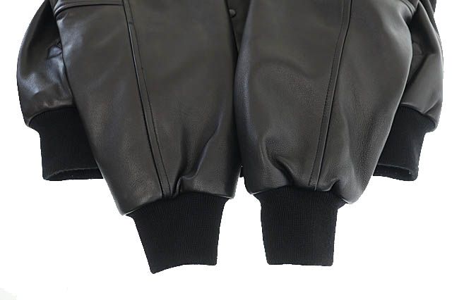 KEBOZ ケボズ LEATHER VARSITY JACKET ロゴ 刺繍 羊革 レザー 中綿