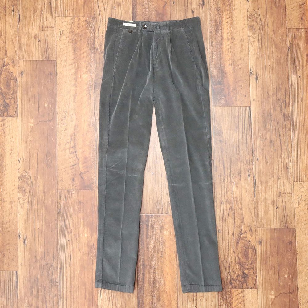 秋冬 L.B.M.1911 美脚パンツ コーデュロイ伸縮 ガーメントダイ イタリア製 エルビーエム1911 グレー md 181