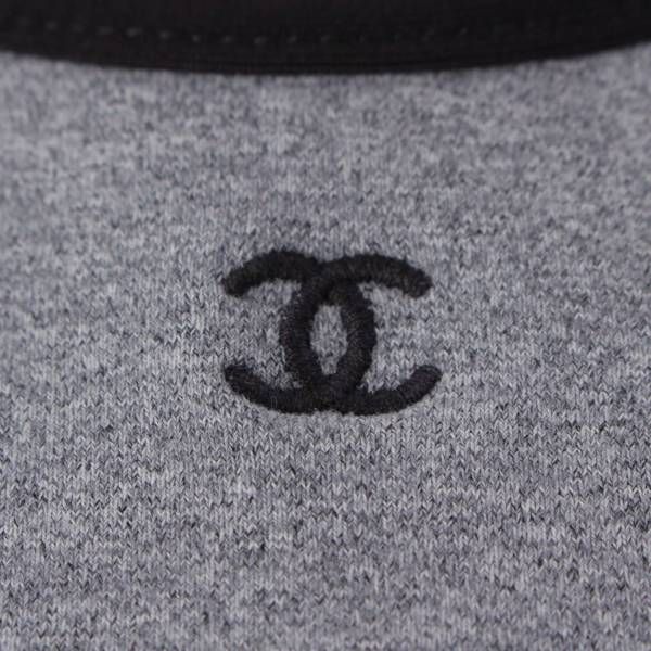 T04/027 CHANEL シャネル 98P ココマーク ワンピース グレー系 シャネル 98P ココマーク ワンピース P11222 グレー ※僅かにシミ有