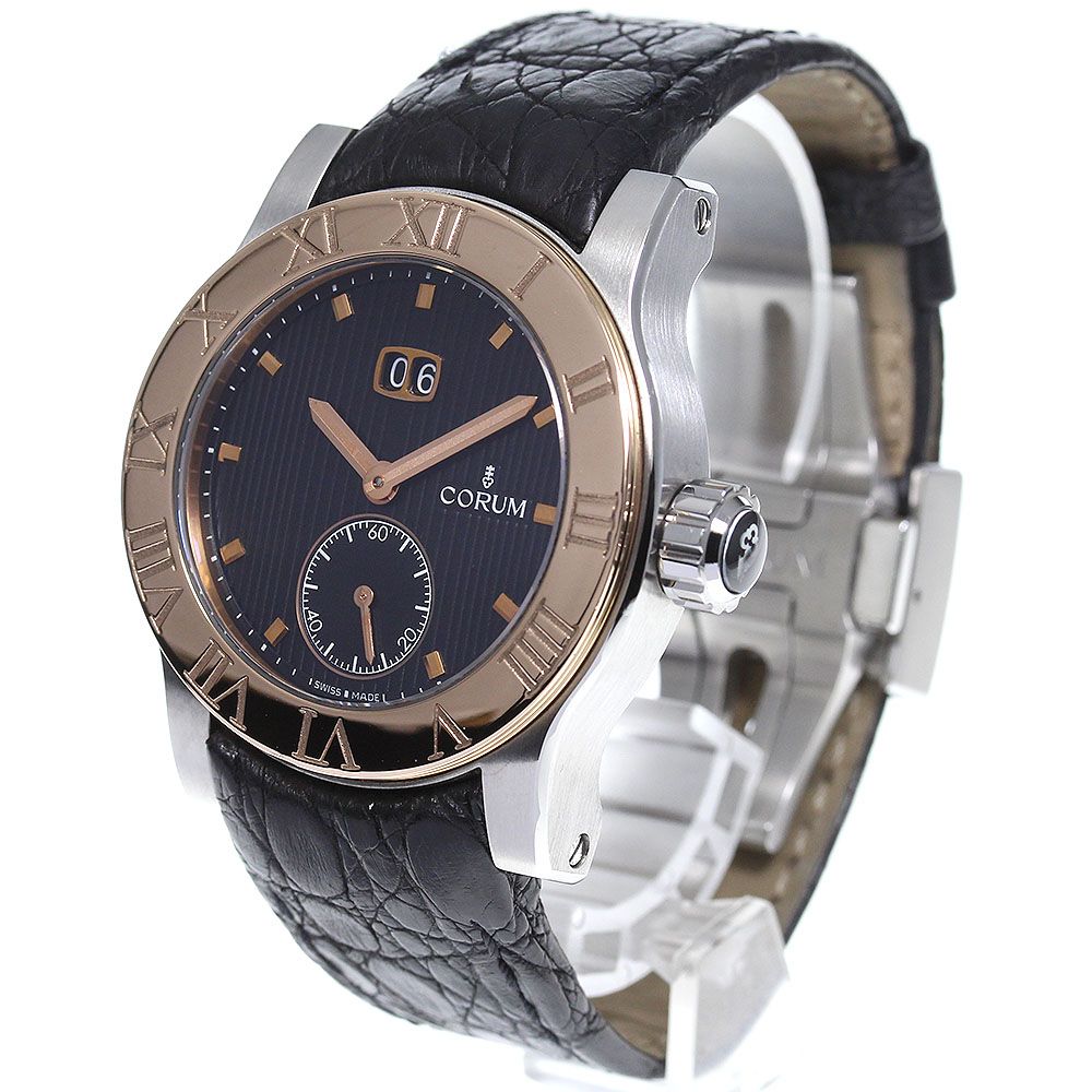 コルム CORUM 02.0013 ロムルス ラージデイト PGベゼル スモールセコンド 自動巻き メンズ美品_745904 コルム CORUM 02.0013 ロムルス ラージデイト PGベゼル スモールセコンド 自動巻き メンズ 美品 _745904