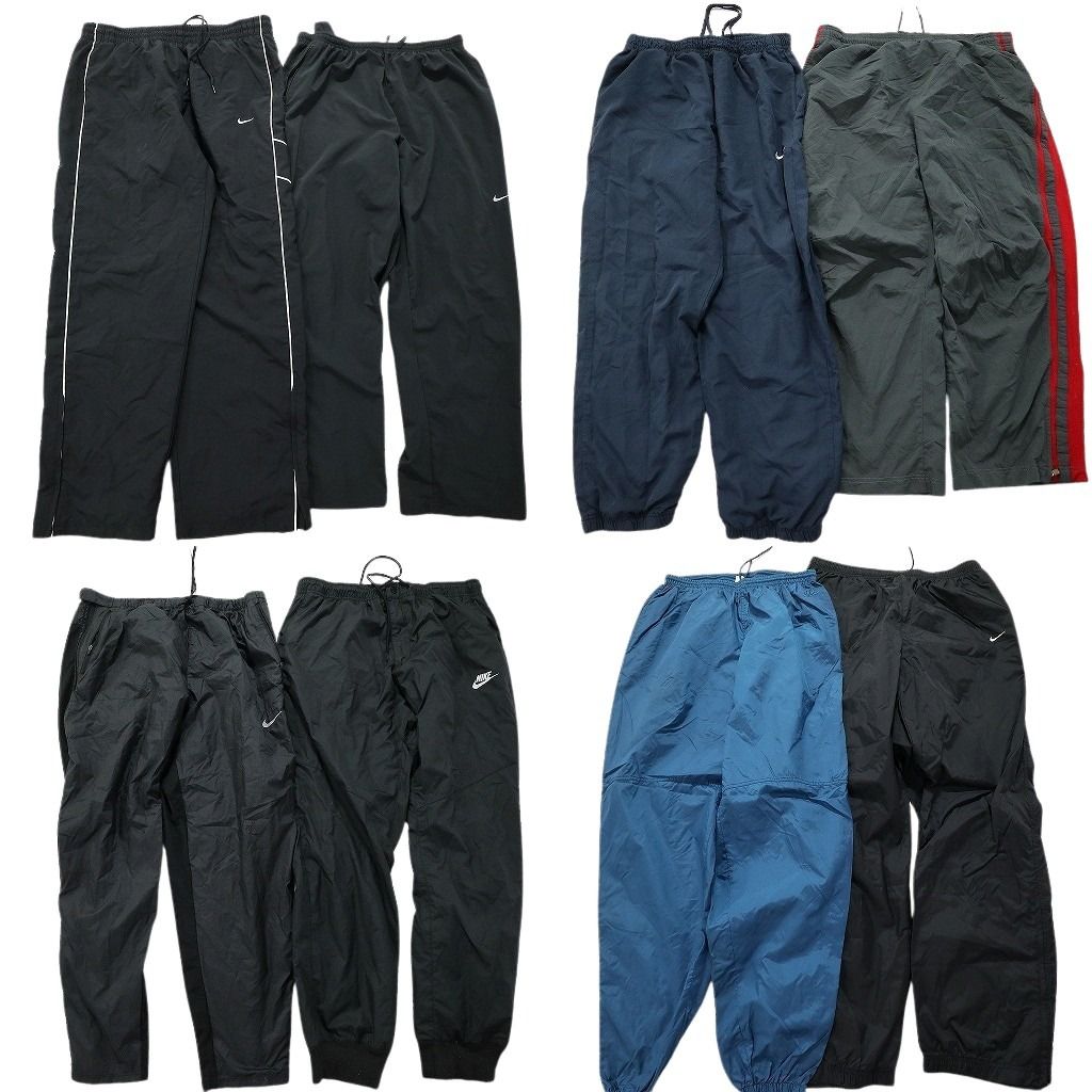 古着卸 ナイキ NIKE ウインドブレーカー パンツ 8枚セット メンズ XL |2XL スウォッシュロゴ ワンポイント 古着 NA0262