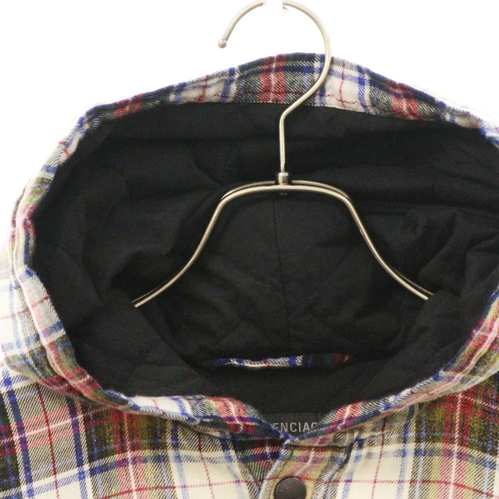 BALENCIAGA (バレンシアガ) 23SS BLEACHED PLAID HOODED SHIRT