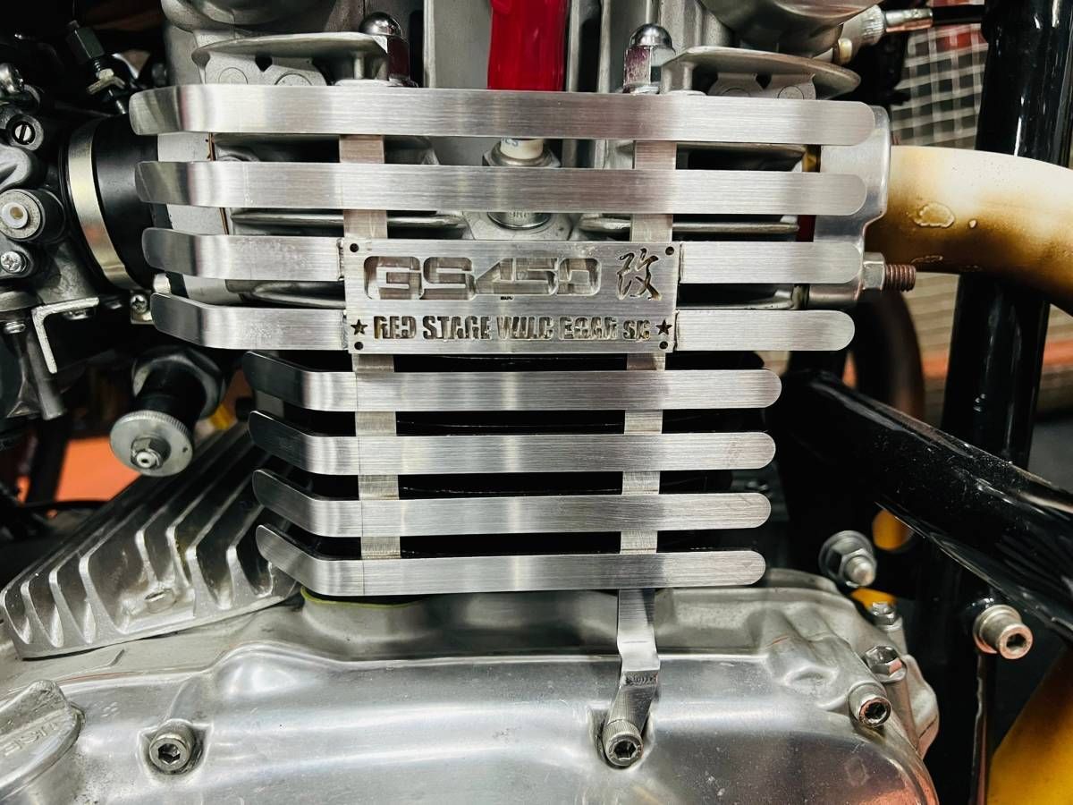 REDSTAGE GS400 オリジナル エンジン フィンカバー 鏡面ステンレス 