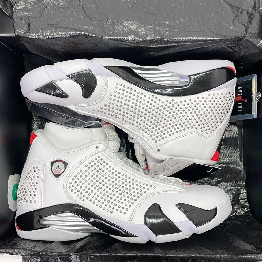 01m1599 NIKE×Supreme Air Jordan14 Retro White/University Red 