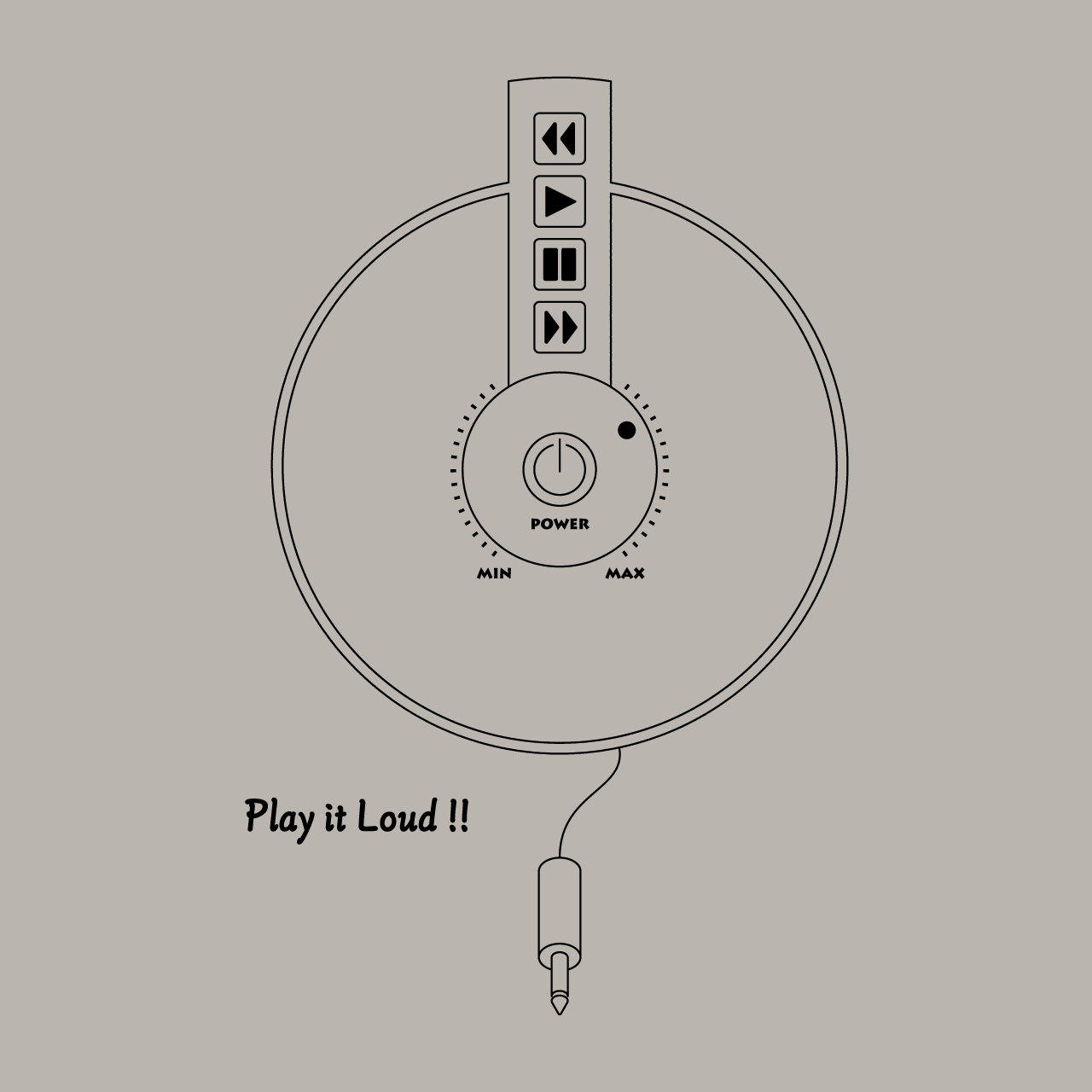 グラフィックTシャツ　Play it Loud White