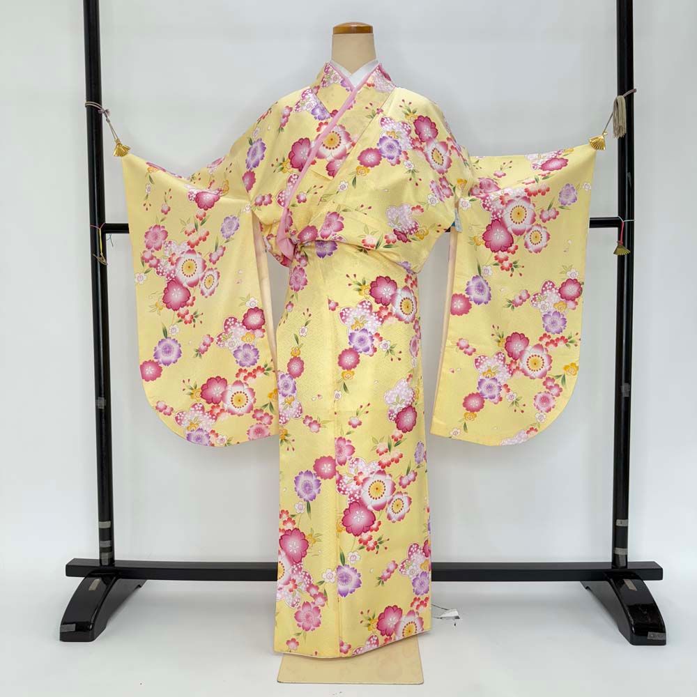 ◇最高級【綿麻浴衣】翡翠緑アヤメの品ある涼しゆかた◇着物としても