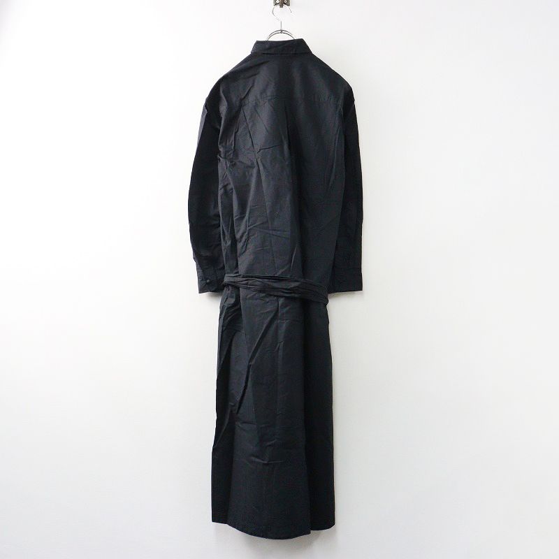 ダニエラグレジス DANIELA GREGIS フ シャツ ワンピース ブラック ロング 羽織り 前開き 長袖 2400014547085