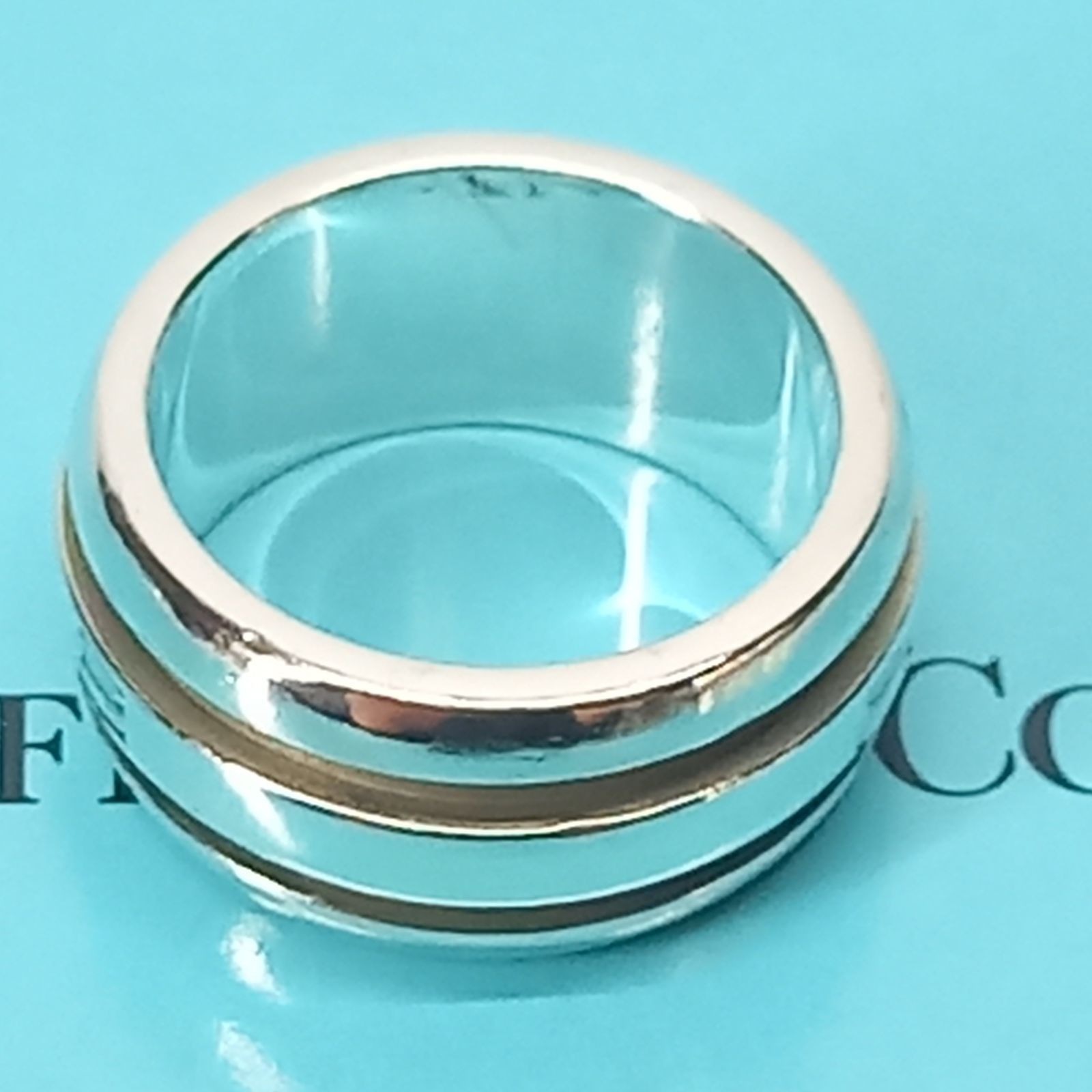 美品 ティファニー グルーブドリング 10号 10号 9mm グルーブドリング ダブルライン 925シルバー