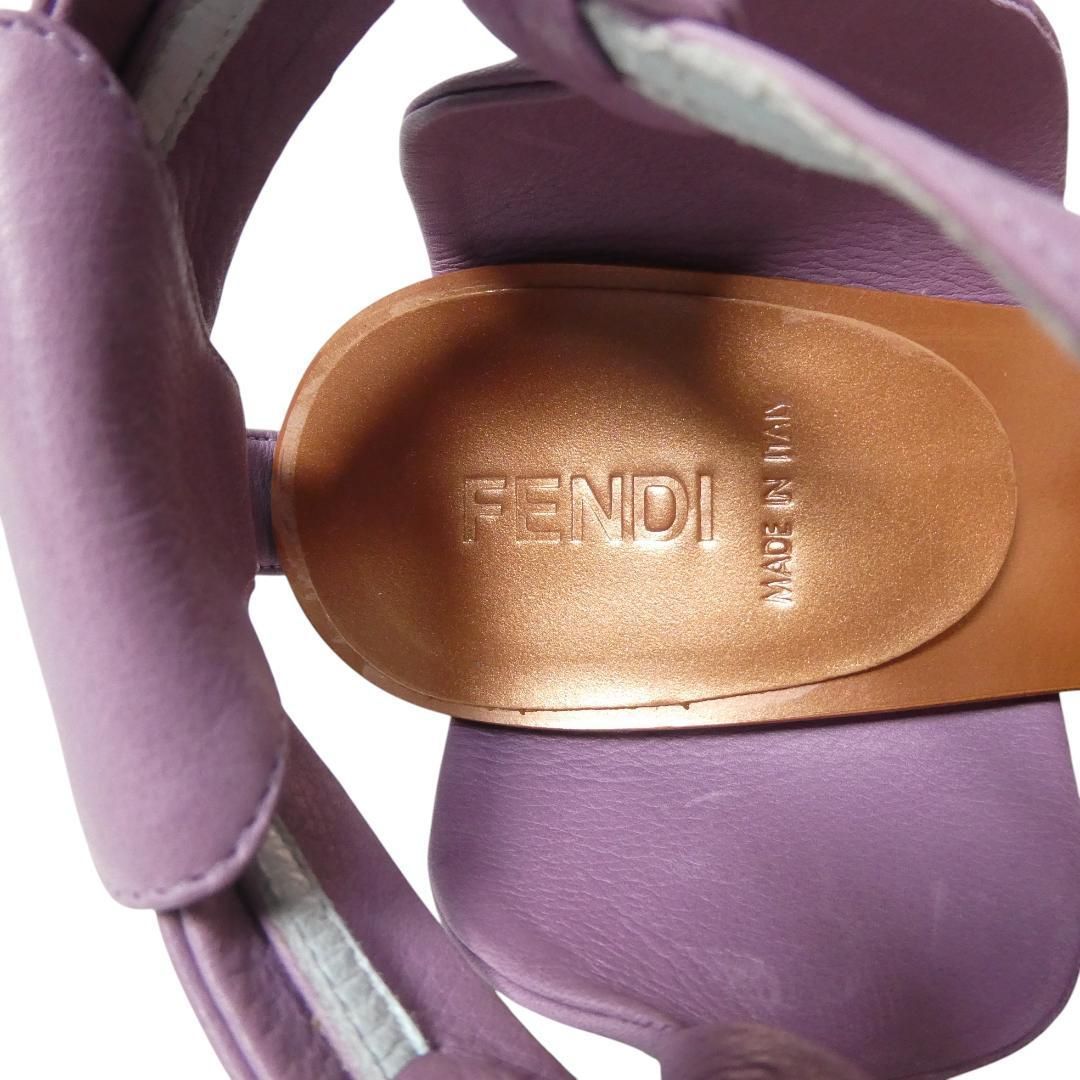 新品同様 FENDI フェンディ サイズ36.5 約23.5㎝ レザー クリスタル