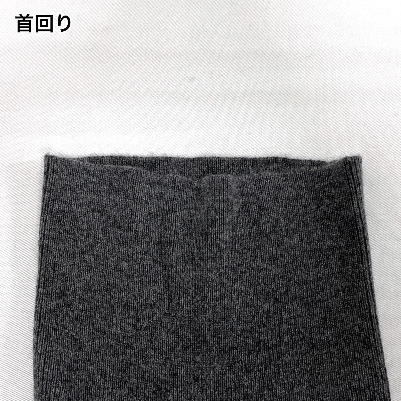 HERMES エルメス カシミヤ 100% ニット タートルネック グレー サイズ 
