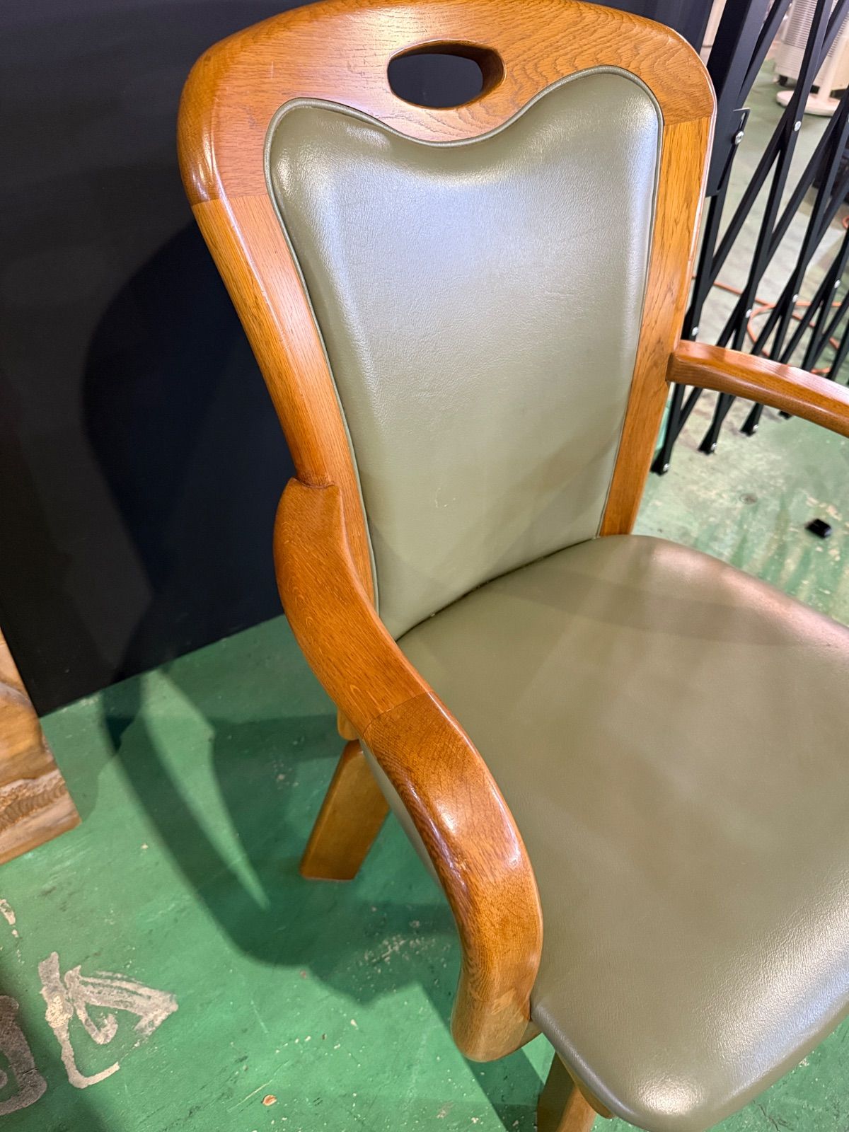 浜本工芸 オーク 回転椅子 ダイニングチェア アームチェア 2脚セット