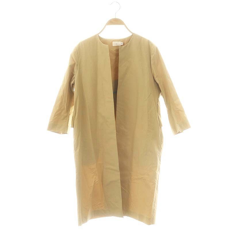 美品✨ヨリ yori スプリングコート ダブルフレア　バックフリル ノーカラー 極美品 YORI バックフリル スプリングコート ノーカラー ダブル