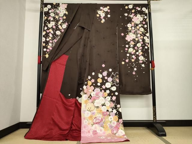 平和屋着物●豪華振袖　刺繍　雪輪花毬文　暈し染め　金糸　金彩　仮絵羽　逸品　未使用　AAAZ3830ck 平和屋着物○豪華振袖 刺繍 雪輪花毬文 暈し染め 金糸 金彩 仮絵羽