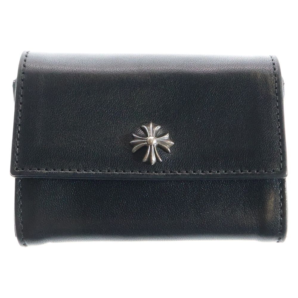 CHROME HEARTS クロムハーツ TINY WALLET タイニーレザーウォレット CHプラスボタン 財布 ブラック BCA372