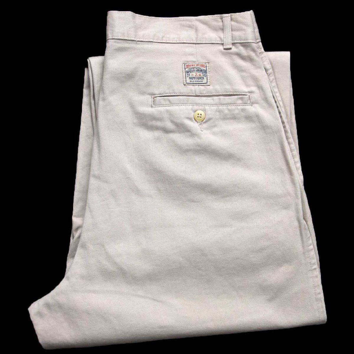 90s メキシコ製 ポロ ラルフローレン ツータック コットン チノパン カーキ W32 L30 330 オールド ビンテージ スラックス ワイド