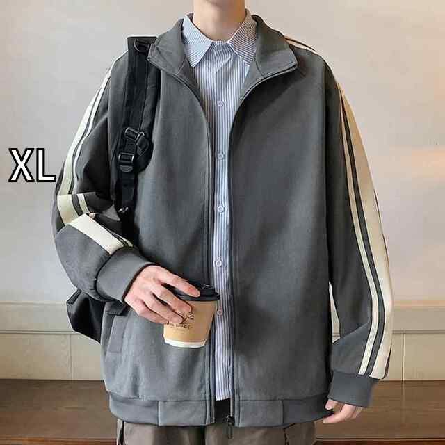 メンズ ラウンドネック 長袖 スウェットシャツ コントラストカラー [XL]メンズ ファッション 服 男性用 オシャレ シンプル 大人 かっこいい 大きいサイズ ストリート 紳士服 スタンドカラー ジャケット ストライプ ジャケット ファッション トップス 服 スポー