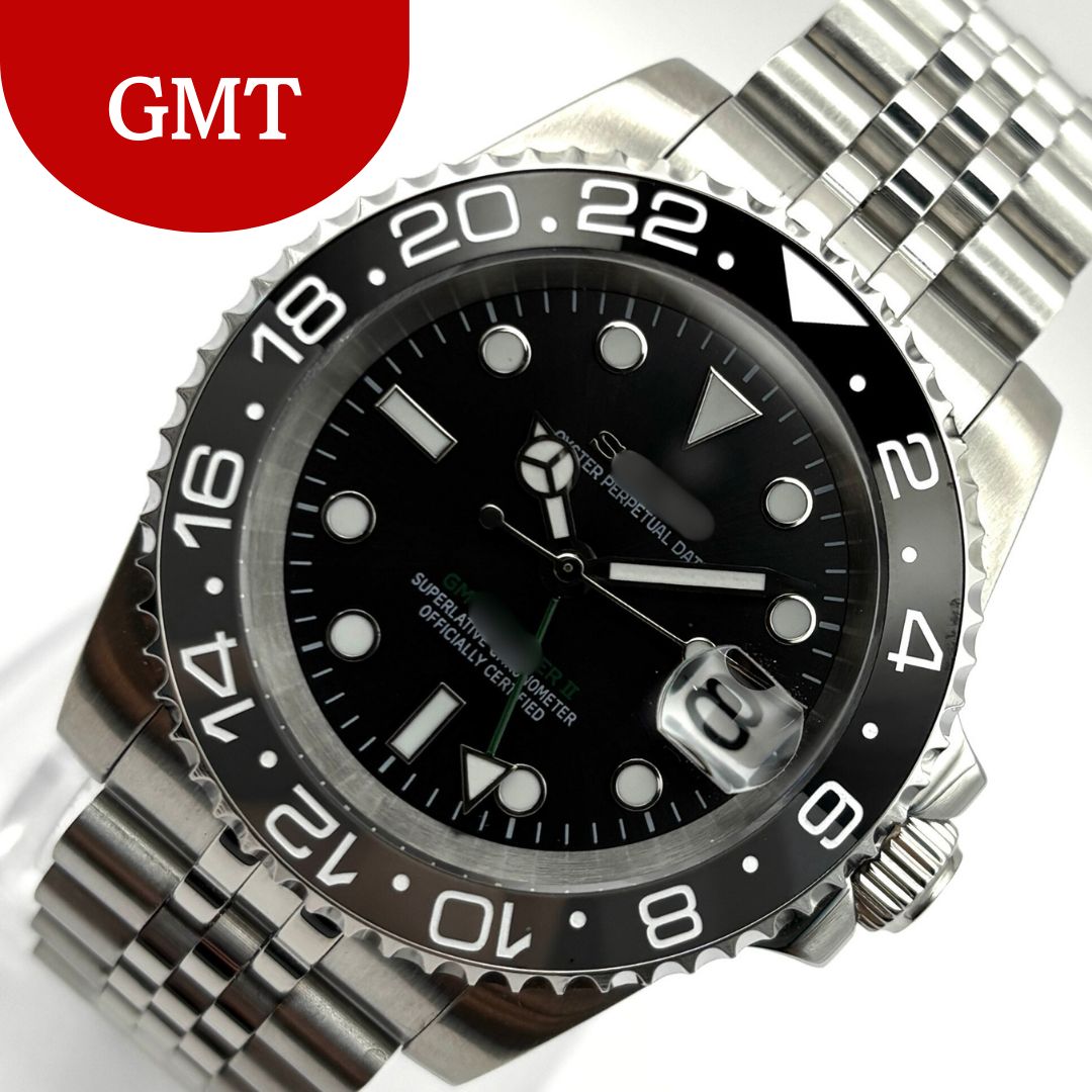 GMTマスター2 オマージュ MOD カスタム GMT 黒 グレー