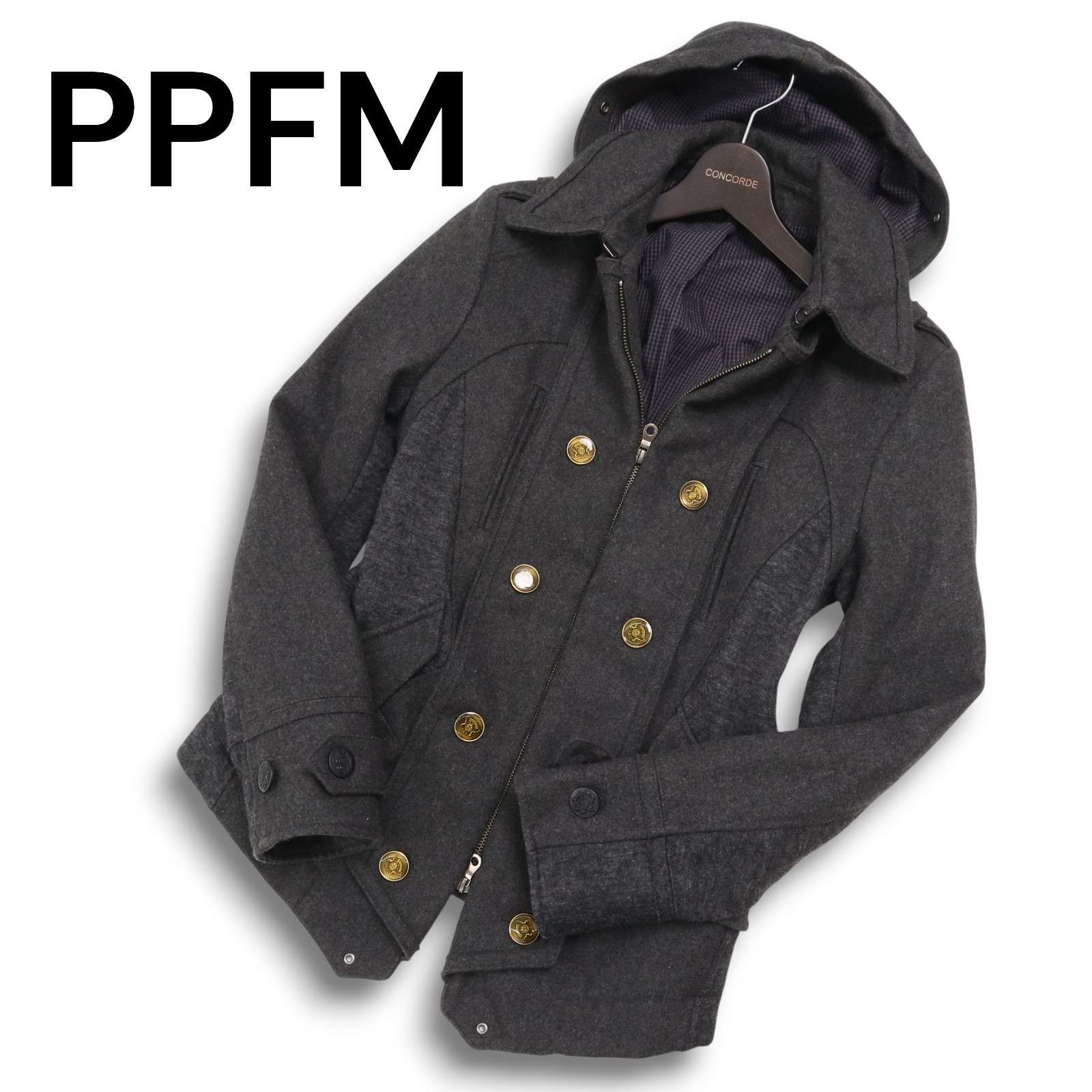 PPFM ペイトンプレイス 秋冬☆ 切替 ウール フーディー ナポレオン 