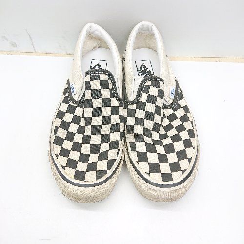 ◇ VANS ヴァンズ モノトーンチェック柄　STYLE98 スニーカー サイズ23 アイボリー系 レディース E  【1408060022304】