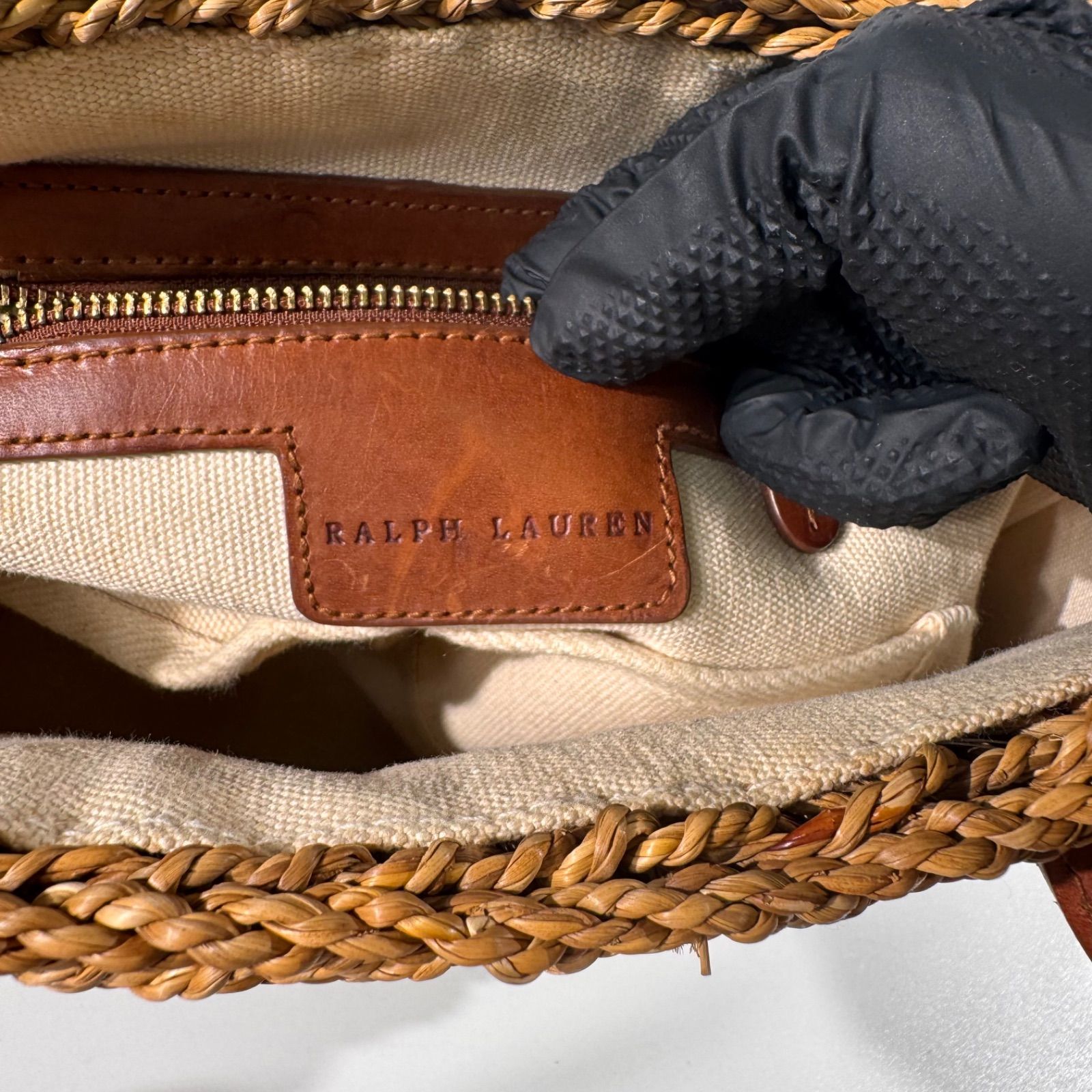 ◆Ralph Lauren 21SS 最新◆ハンドペイントかごバッグ◆ベージュ ◇Ralph Lauren 21SS 最新◇ハンドペイントかごバッグ◇ベージュ