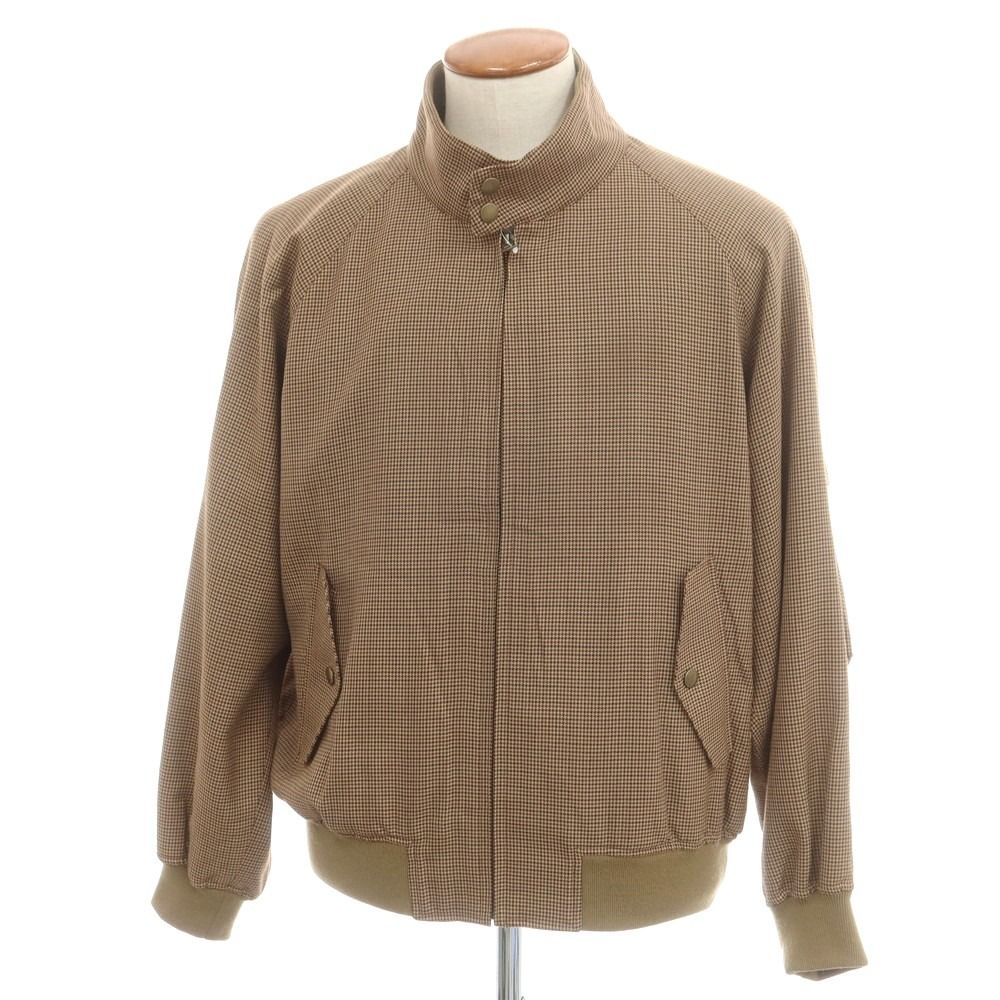 トラディショナルウェザーウェア Traditional Weatherwear ポリエステルウール チェック スイングトップ ベージュxブラウン サイズ38 メンズ