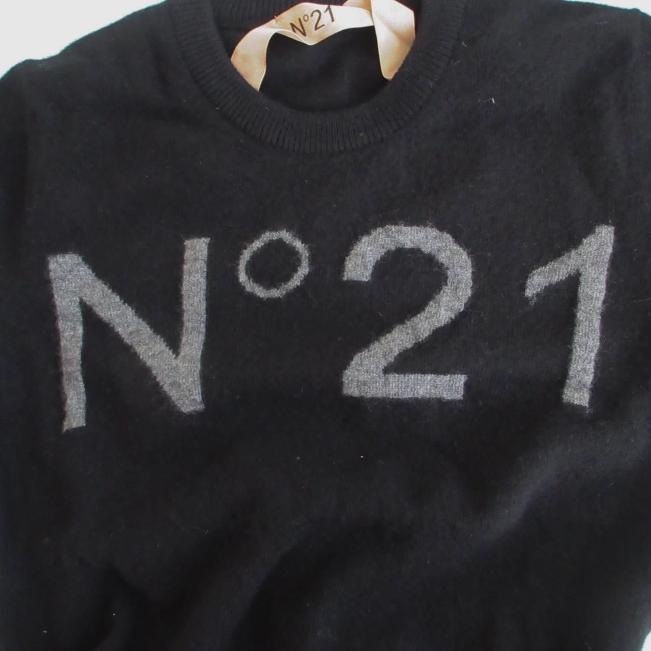 N°21 ヌメロ ヴェントゥーノ ロゴ ウール ニット セーター プル