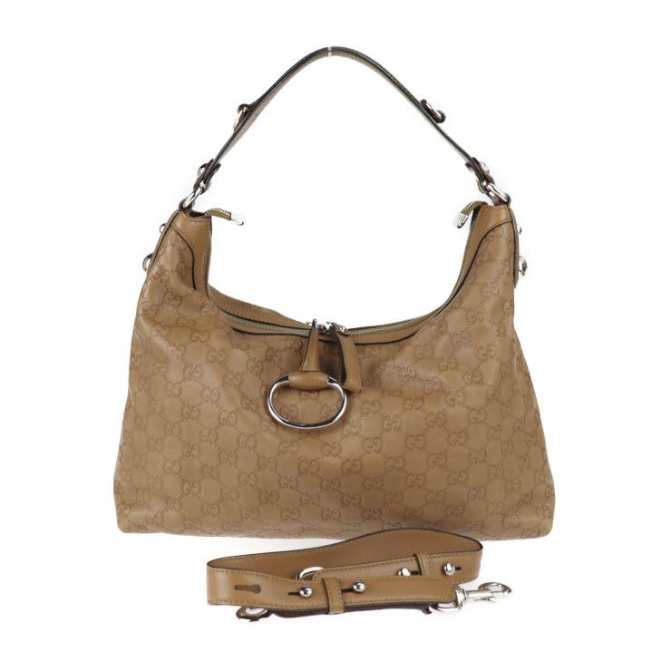GUCCI グッチ ハンドバッグ 232961 レザー ブラウン系 シルバー金具 