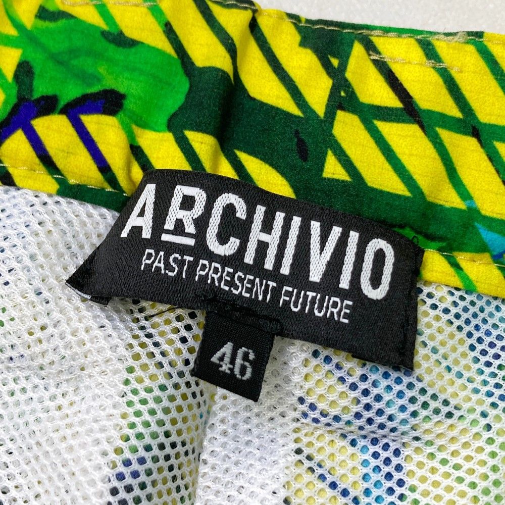サイズ：46 ARCHIVIO アルチビオ 裏メッシュ ハーフパンツ ロゴ総柄 