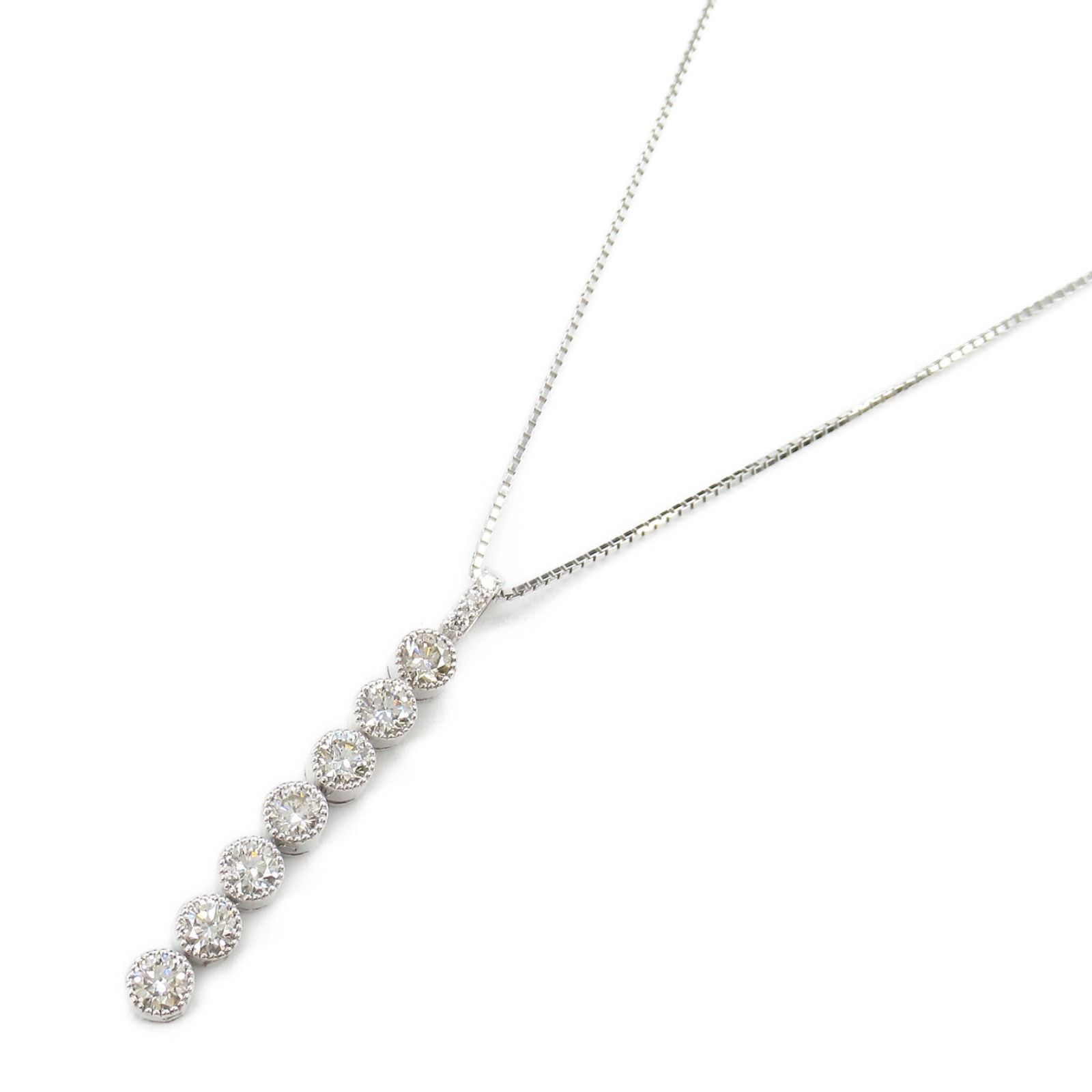 ジュエリー JEWELRY ネックレス ダイヤモンド ネックレス ﾀﾞｲﾔ 6.6g 首回り49.5cm K18WG ホワイトゴールド ダイヤモンド ネックレス レディース Used A