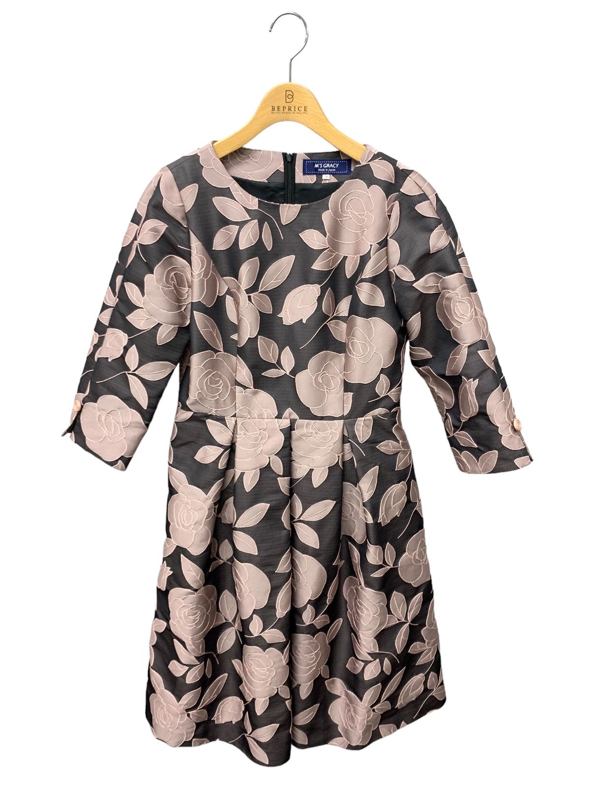 エムズグレイシー のワンピース38号 エムズグレイシー 311612 ワンピース 38 ピンク バラ ボタン