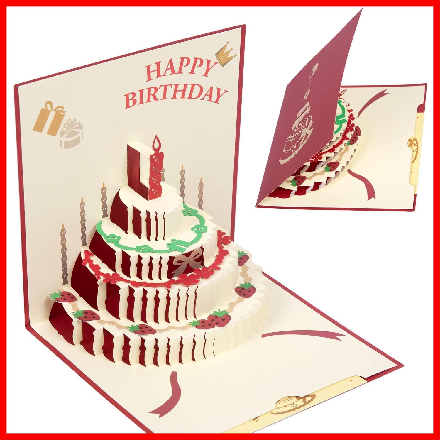 ポップアップバースデーカード 大人 おしゃれ 3D 立体 birthday card 誕生日カード グリーティングカード 飛び出す バースデーカード 封筒付き C
