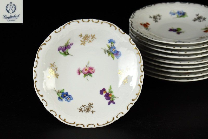 蔵A2754b ライヒェンバッハ チューリンゲン パン皿 プレート 13.2ｃｍ 10客