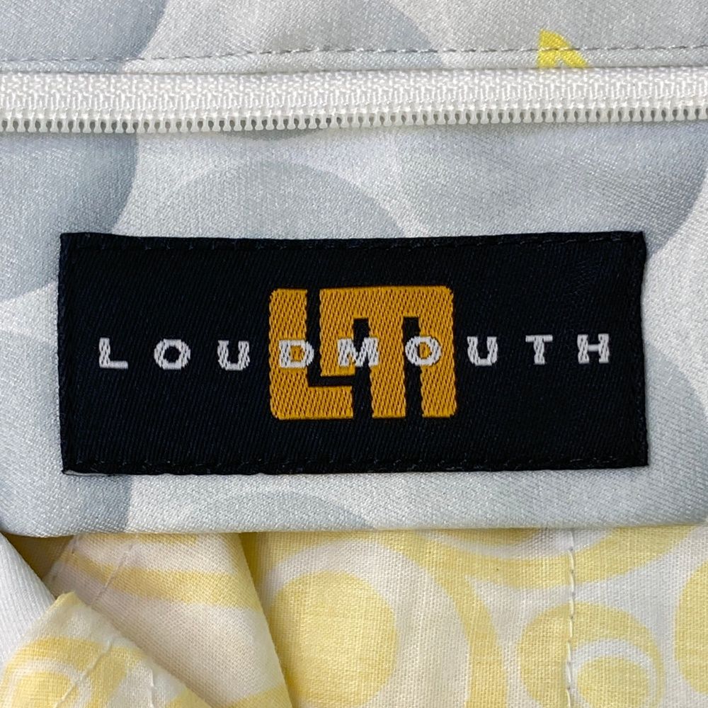 サイズ：LL LOUD MOUTH ラウドマウス  ロングパンツ ビッグゴルフボール柄 グレー系 [240101482644] ゴルフウェア メンズ ストスト サイズ：LL LOUD MOUTH ラウドマウス ロングパンツ ビッグゴルフ