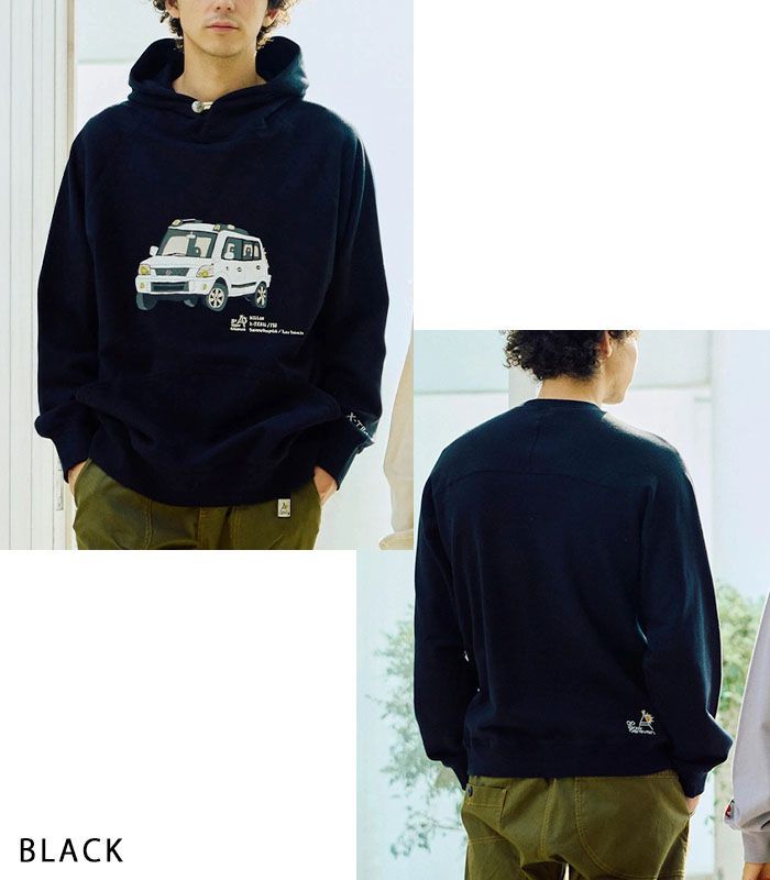 レディース ゴースローキャラバン 日産 ニッサン NISSAN × go slow caravan 車 トレーナー スウェット 空紡糸裏毛 X-TRAIL コンチョプルパーカー メンズ レディース プルオーバー 長袖 エクストレイル 352652