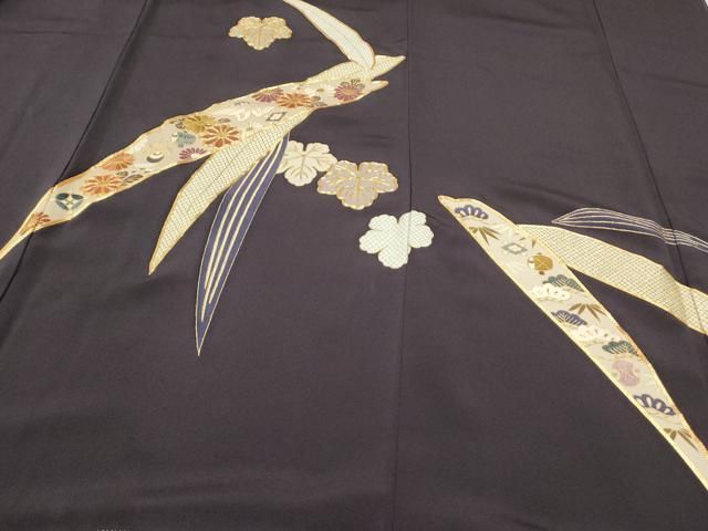 平和屋着物○訪問着 総刺繍 駒刺繍 立波草花文 暈し染め 金糸 正絹