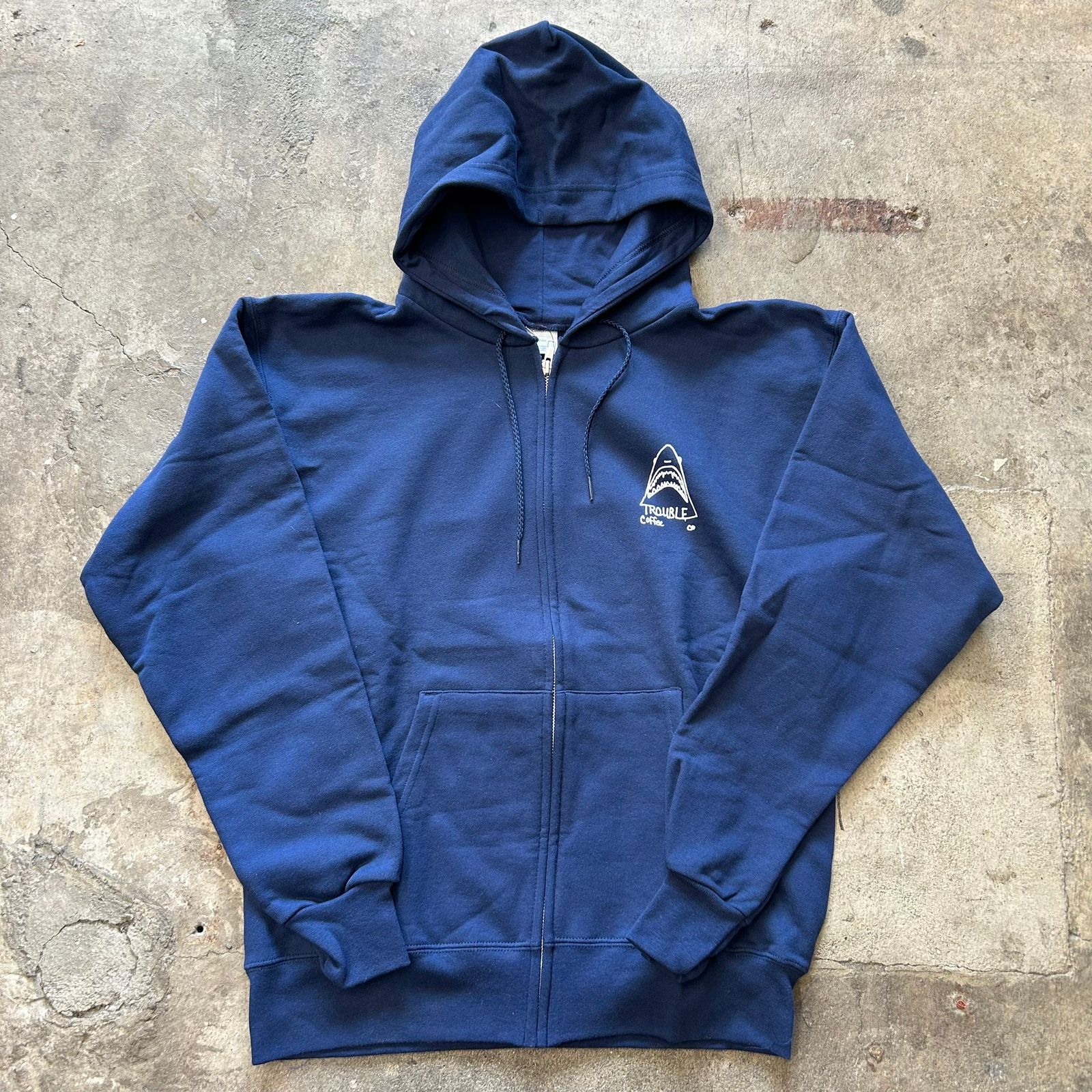 TROUBLE COFFEE ZIP HOODY NVY M トラブルコーヒー パーカー - メルカリ