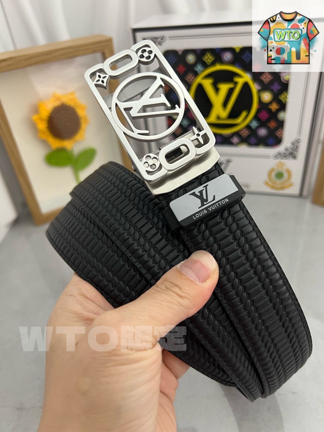 ルイヴィトンベルト ベルト・LV ピラミッド 40MM モノグラム・エクリプス｜ルイ