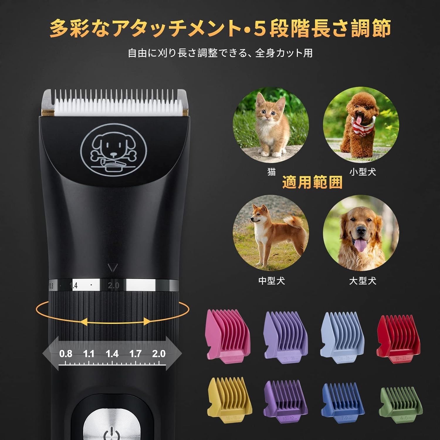 大人気 犬 バリカン ペット用 バリカンセット 12000Pa 超強力
