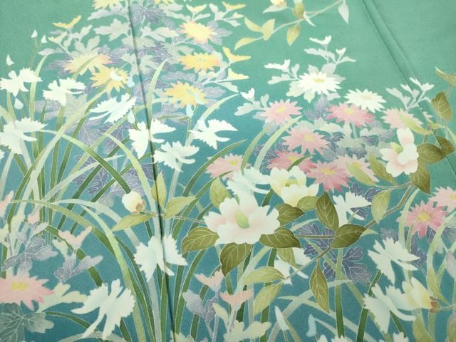 平和屋着物○訪問着 友禅 作家物 草花文 サギ草 暈し染め 正絹 逸品  