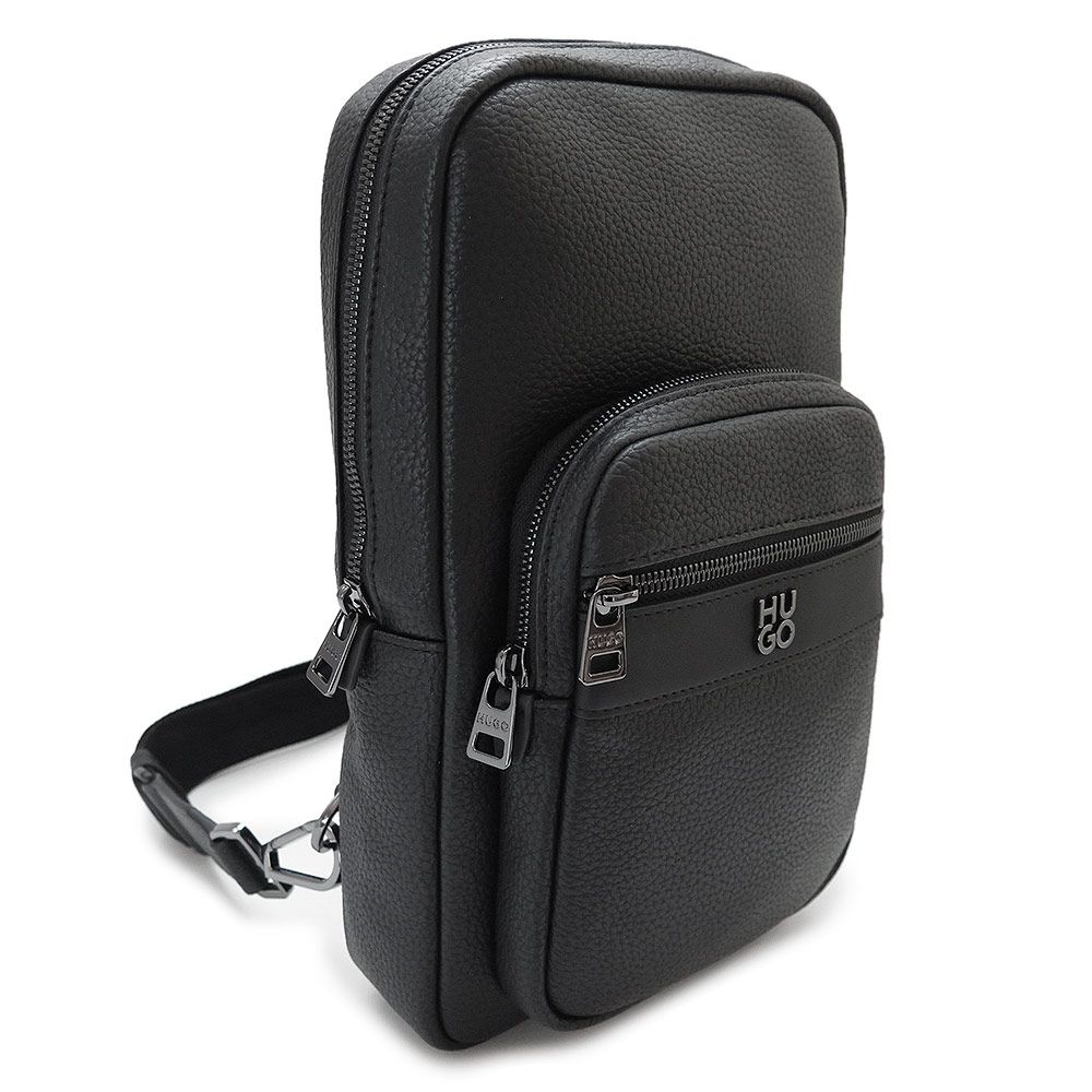 ヒューゴボス ボディバッグ メンズ ショルダーバッグ ブラック 黒 大谷