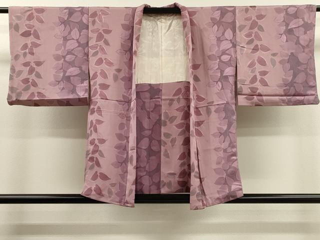 平和屋着物羽織　地紋起こし　枝葉文　正絹　逸品　CAAL4108dy
