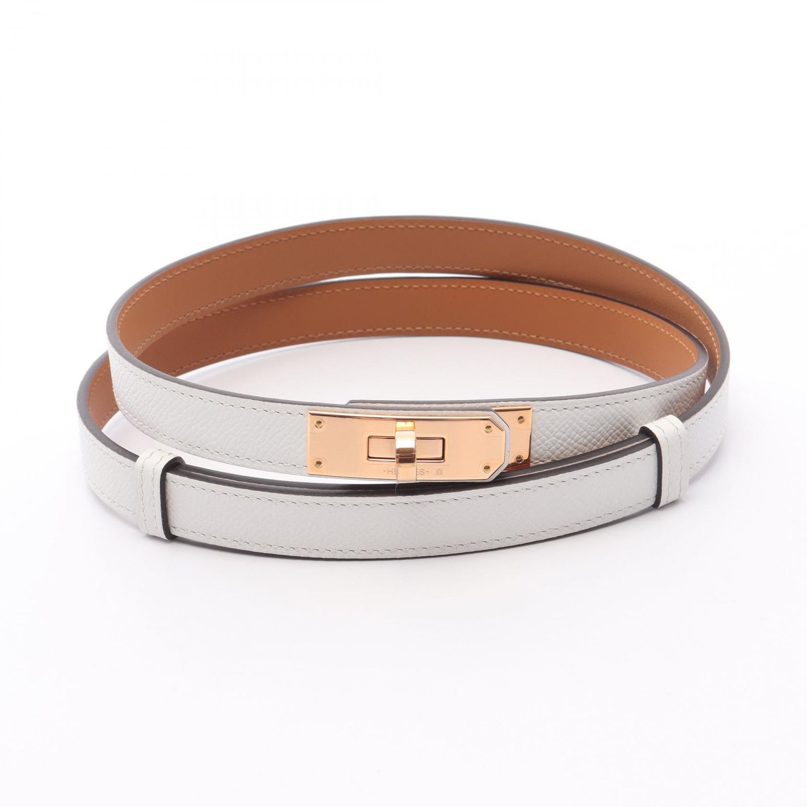 エルメス HERMES ベルト ケリーベルト ホワイト/ブラウン その他 