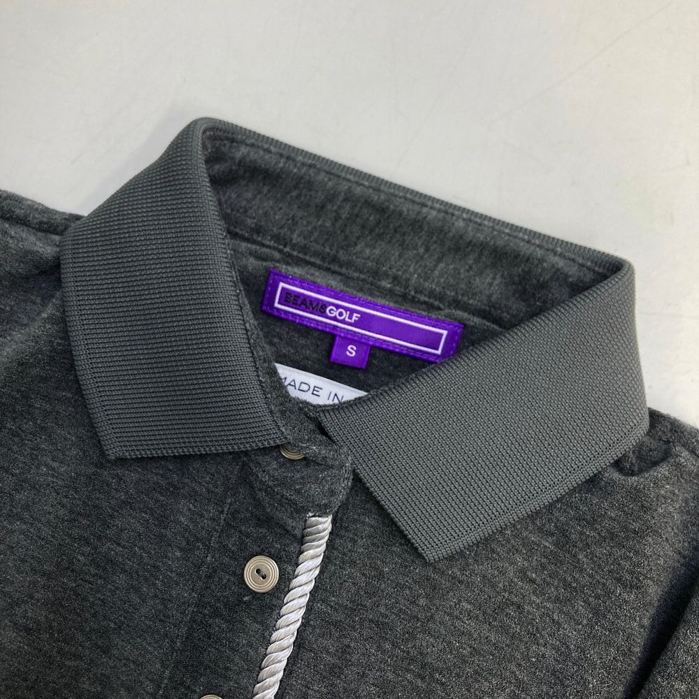 サイズ：S BEAMS GOLF ビームスゴルフ 七分袖ポロシャツ グレー系