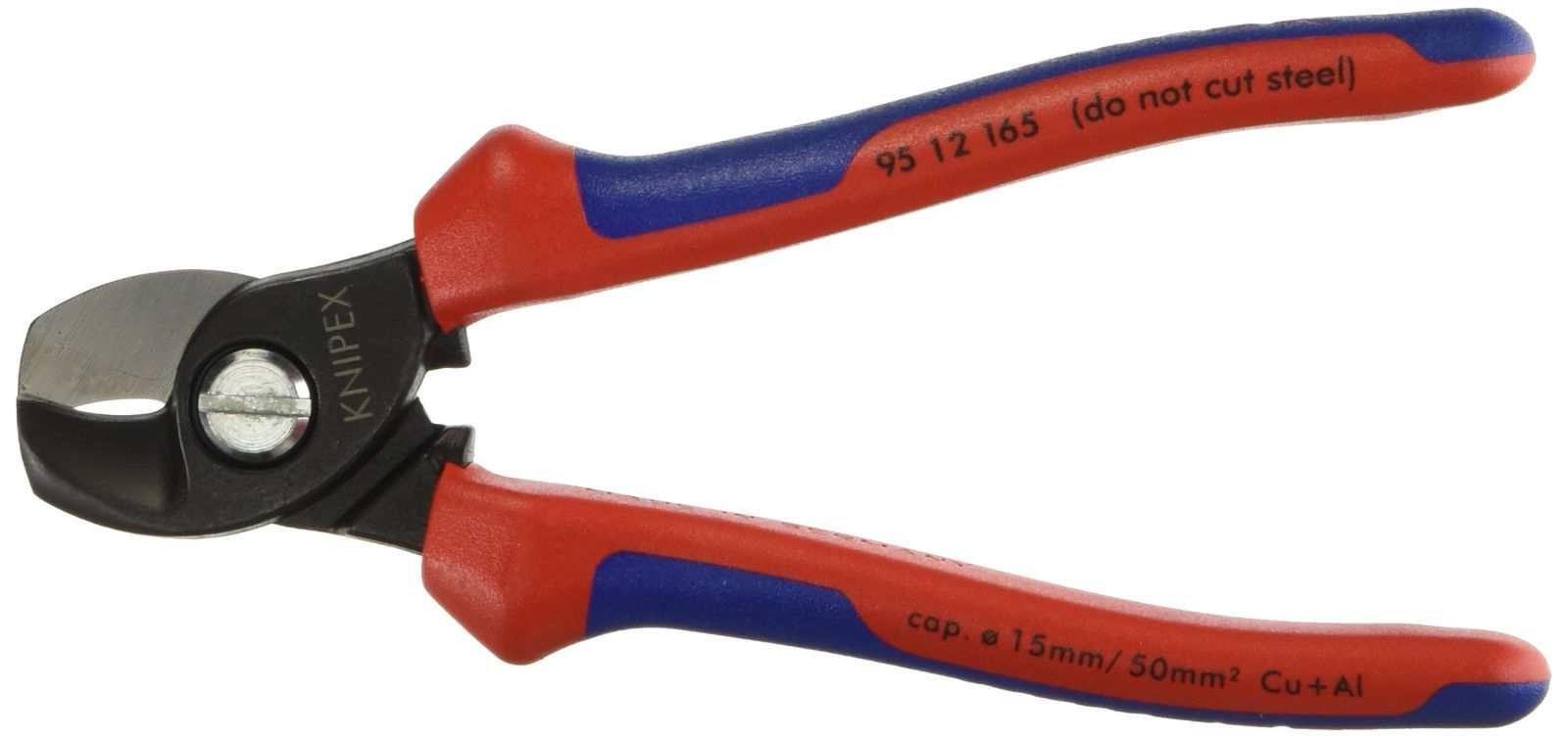 Color レッド クニペックス KNIPEX 銅およびアルミの単線 複合線を切断 ケーブルカッター 全長165mm 9512-165SB
