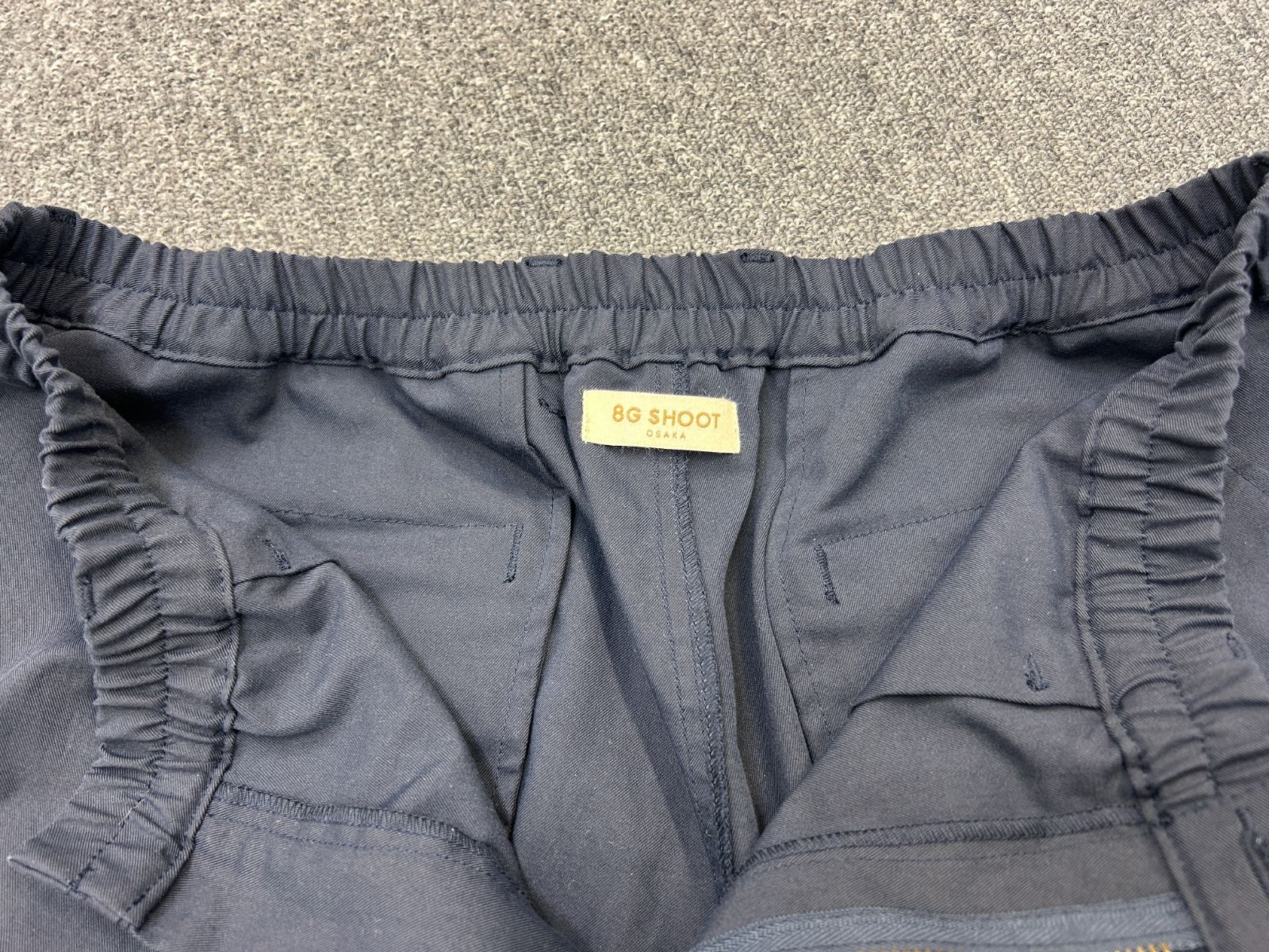 ONE TUCK STRETCH PANTS -BLACK-【8gshoot】