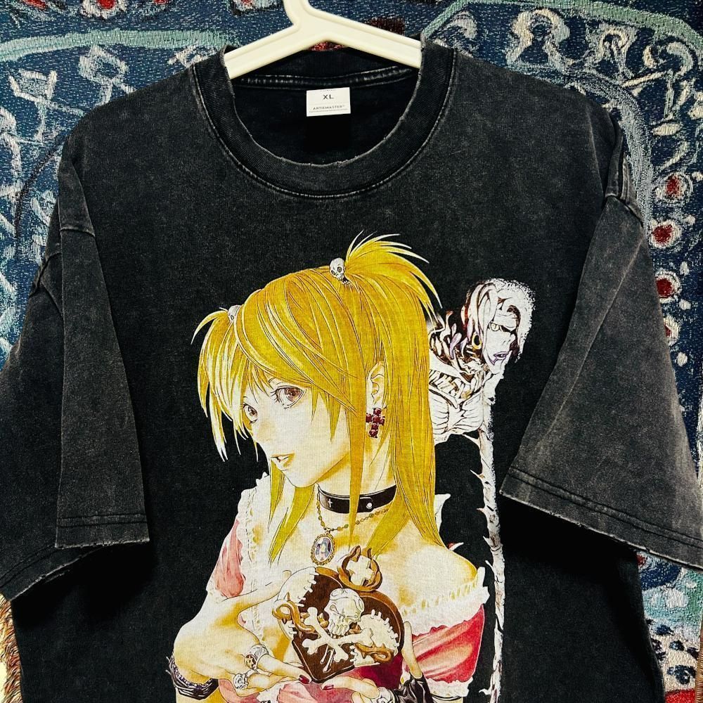デスノート ティーシャツ ダメージ加工 グレーブラック ハイデザイン M 
