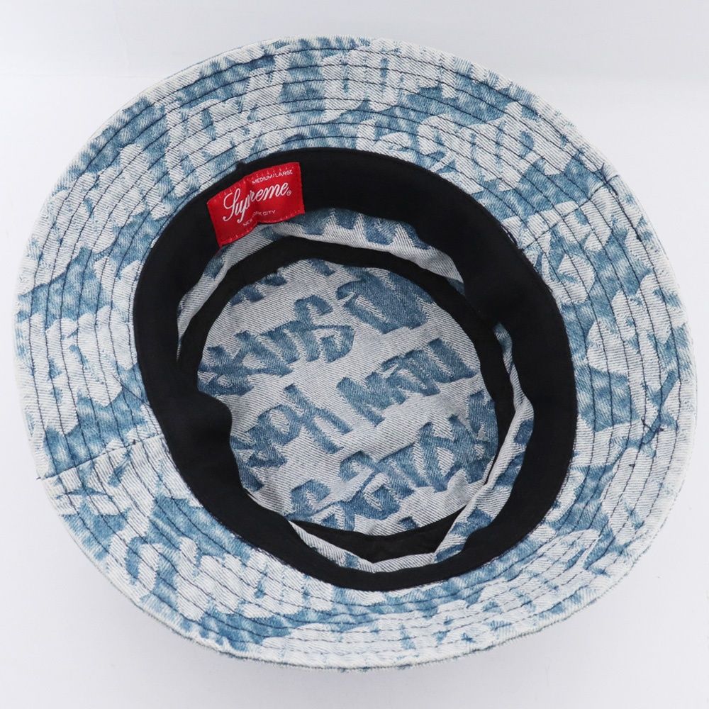 SUPREME Fat Tip Jacquard Denim Crusher Hat インディゴ Fat Tip