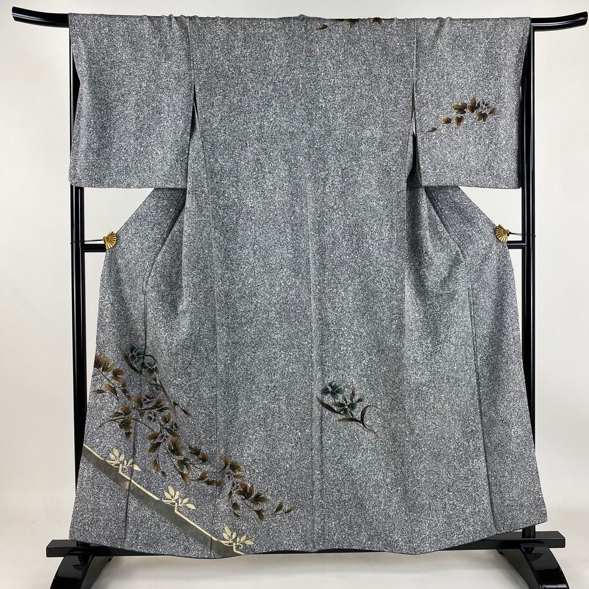 バイセル 着物 美品 名品 塩沢紬 藍色 証紙有 幾何学 亀甲絣 正絹