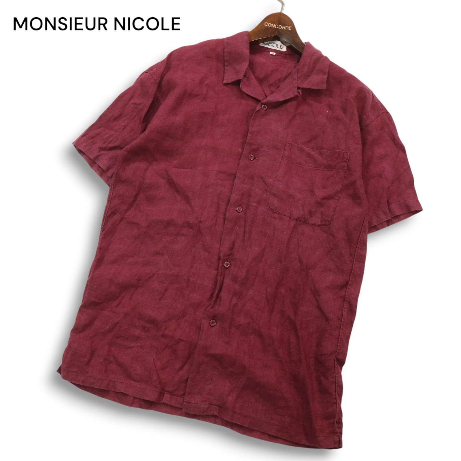 希少 初期☆ MONSIEUR NICOLE ムッシュ ニコル 春夏☆ 半袖 オープン